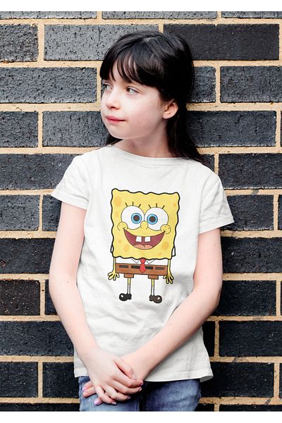 SEVBANO Tricou unisex pentru copii cu desene animate cu imprimeu Spongebob (vârsta 1-12)