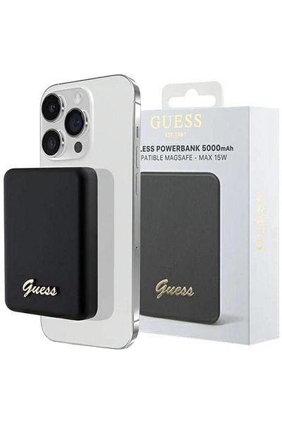 Guess GUESS External Battery, Aluminum, Magsafe, 5W, 5000 mAh (Black)