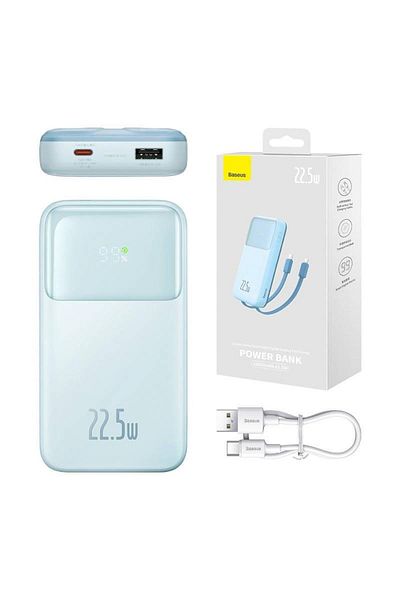 Baseus Acumulator extern Baseus Comet, 10000mAh, 22.5W, 1xUSB, 1xUSB-C, Cablu USB-C +Cablu Lightning