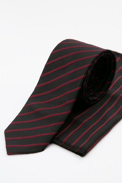 SIRRI Striped Tie and Handkerchief Set for Men (5.5X150Cm)