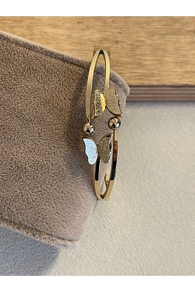 Rupen Kraft 316 L Surgical Steel Butterfly Stainless Tarnish Free Steel Handcuff Bracelet