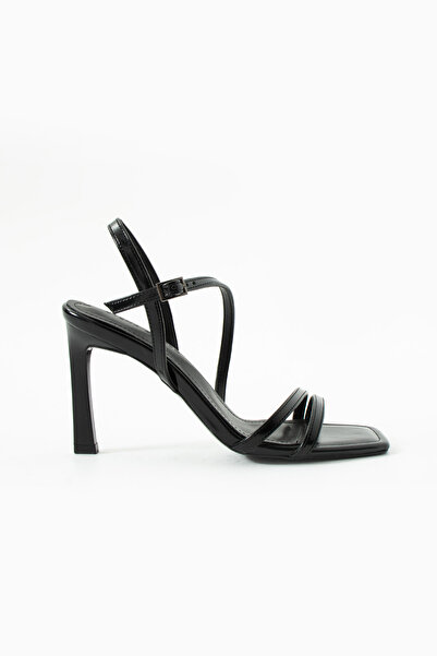 Siena Shoes Sandale cu toc cu bretele pentru femei Eden, negre