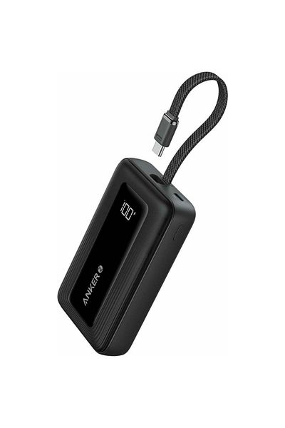 Anker Anker Zolo 10,000 mAh external battery, 30W, 1x USB-C, 1x USB-A, built-in USB-C cable (Black)
