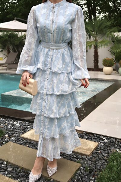 Elbee Fashion Woman Rochie lungă cu volan