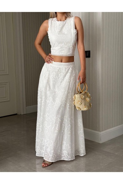 Ekim Store Σετ φούστα μπλούζας με δαντέλα