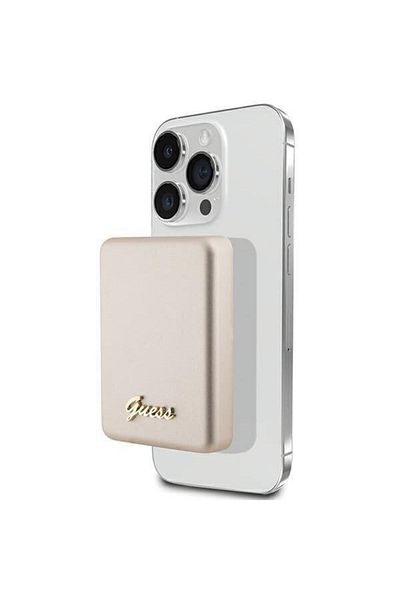 Guess Guess wireless external battery, 5000mAh, 15W, Magsafe, 1xUSB-C, Battery indicator (Gold)
