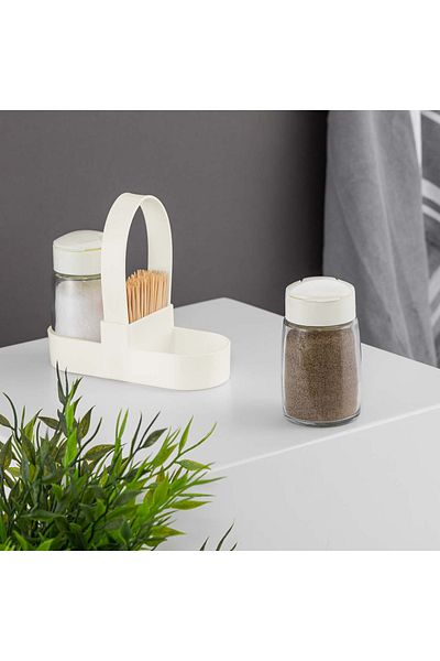 Mons Qlux Salt Shaker Pepper Shaker Toothpick Holder Desktop Salt Shaker Pepper Shaker Home Diner Restaurant Salt Shaker Toothpick Holder