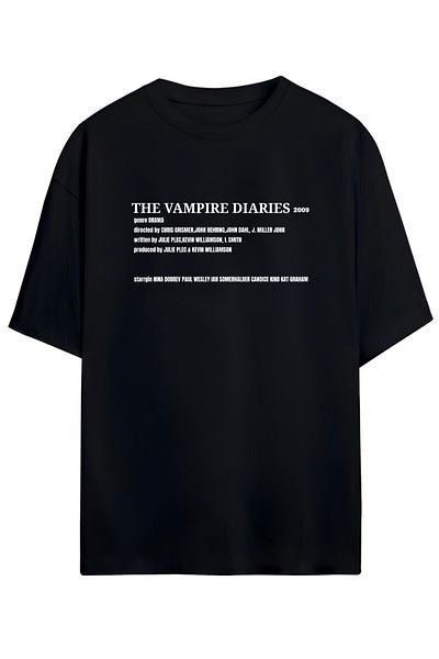 MAGORS The Vampire Diaries Unisex Oversize Cotton T-Shirt with Back and Chest Print