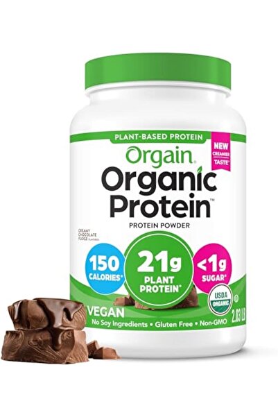 Orgain مسحوق بروتين عضوي نباتي (شوكولاتة كريمية فادج، 2.03 رطل، 920 غرام)