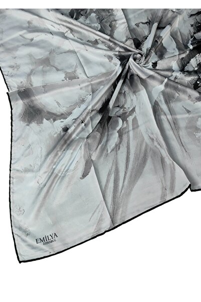 mim eşarp Κασκόλ Emilya Rayon με λουλούδια 90x90 cm