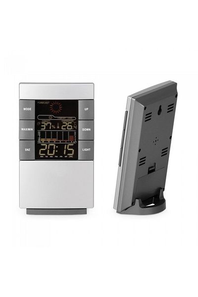 dalimag Desk clock with 12 or 24 hour format, alarm, calendar, thermometer, hygrometer and color display
