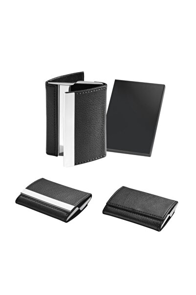 dalimag Port card dublu din metal si piele in cutie