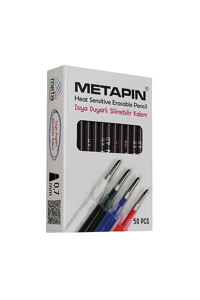 hodbehod Metapin Heat Erasable Flying Refill Pen Inside Black (0.7 mm) - 50 Pieces