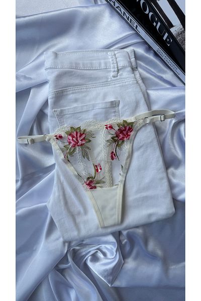 DUALANCE Mia Floral Patterned Underwire Unlined Brode Bra Set