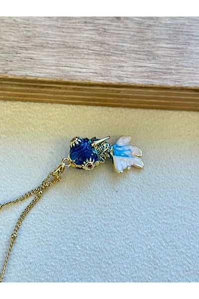 Rupen Kraft 316 L Surgical Steel Enamel Fish Model Special Design Steel Necklace