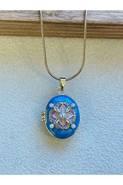 Rupen Kraft 316 L Surgical Steel Antique Model Steel Locket Necklace with Pearl