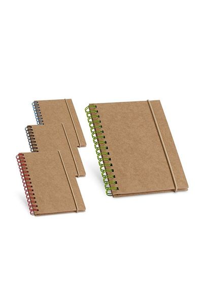 dalimag Spiral notebook with 120 recycled dictando pages, hard cover and elastic band