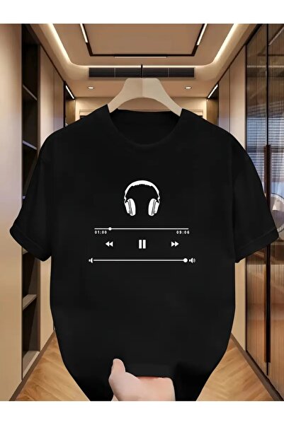 YRN COLLECTION تي شيرت للجنسين للنساء/الرجال مطبوع عليه رقبة دائرية وأكمام قص...