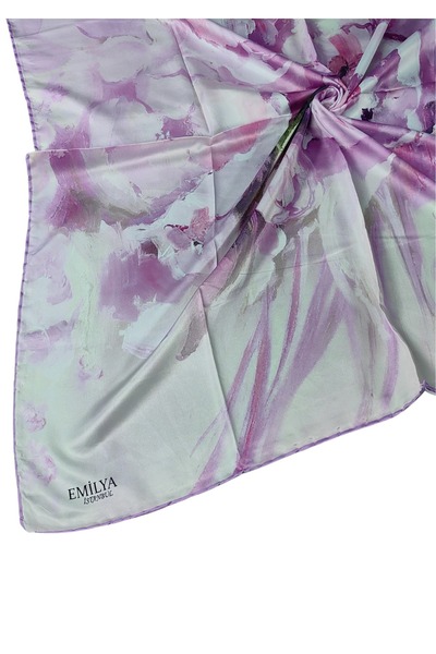 mim eşarp Κασκόλ Emilya Rayon με λουλούδια 90x90 cm