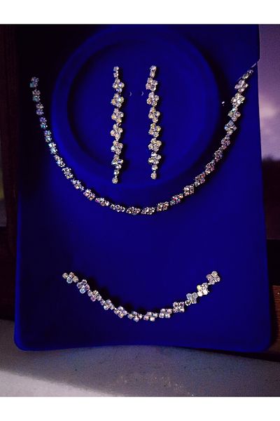 Zanora Janjan Stone Silver Necklace 3 Sets