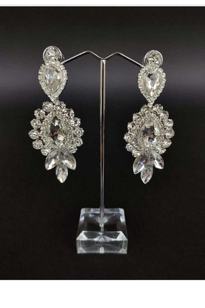 Zanora Red Crystal Stone Henna Wedding Bridal Earring1