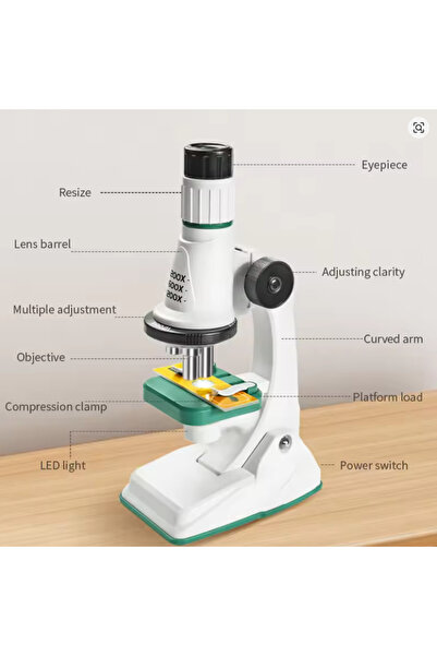 Elvinsa 1200X Zoomlu Led ışıklı Aksesuarlı Mikroskop Seti- 12'li örnek seti HEDİYE