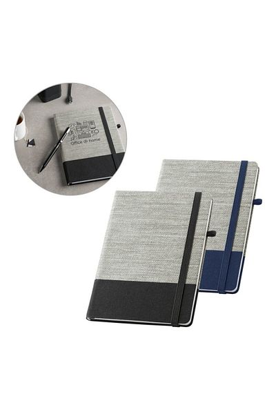 dalimag Notepad A5 cu coperta tare, colturi rotunjite, panza de bumbac, 192 de pagini