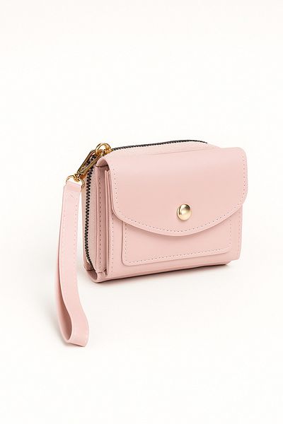 zetus Women's Pink Wallet with Multi-Compartment Wrist Strap