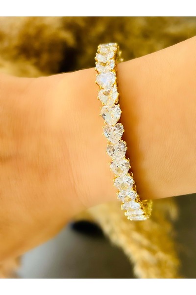 ACAR TAKI Flexible Water Way Steel Bracelet with Heart-Gold Color Acr5071