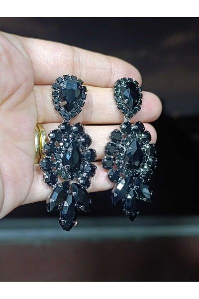 Zanora Red Crystal Stone Henna Wedding Bridal Earring1