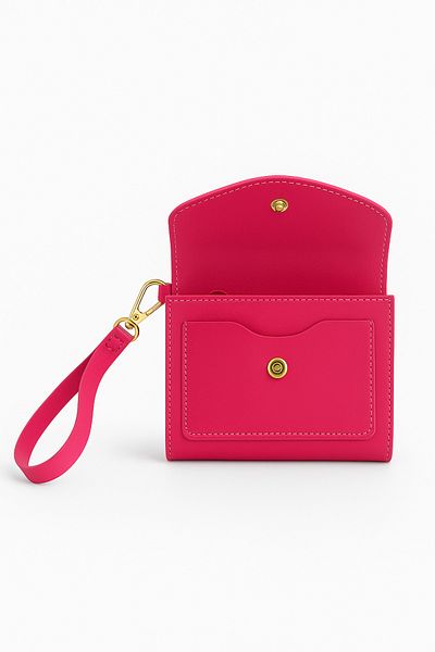 zetus Fuchsia Pink Women's Wallet and Card Holder with Wrist Strap