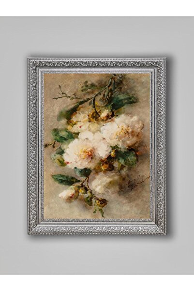 WoodyArts Flori decupate - Cadru gri antic