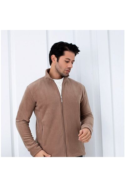 Star Fashion Men's fleece sweatshirt, with zipper and 2 side pockets