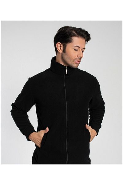Star Fashion Men's fleece sweatshirt, with zipper and 2 side pockets
