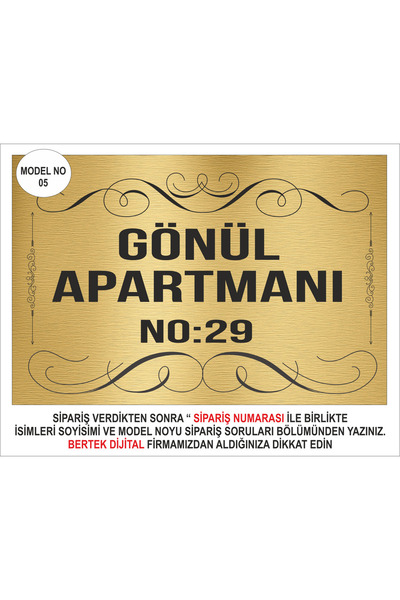 bertekdijital Bertek Dijital - Gold Site Apartman Isimliği Aparman Tabelası M...