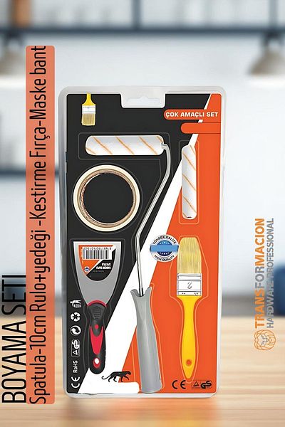 Transformacion Painting Set - Spatula-10Cm Roller + Spare - Cutting Brush - Masking Tape 721859