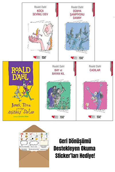 Can Yayınları Roald Dahl 5 Kitap Set / Koca Sevimli Dev + Okuma Sticker'ları