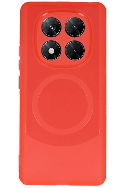 CepteToptan حافظة هاتف Xiaomi Redmi Note 14 Pro 5G من الكربون - أحمر - MKİ8404-5346