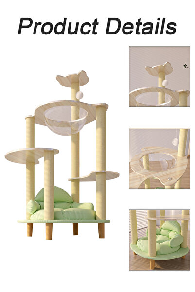 KidLe Cat Climbing Frame Transparent Capsule Cat Tree Cat Scratching Post