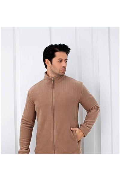 Star Fashion Men's fleece sweatshirt, with zipper and 2 side pockets
