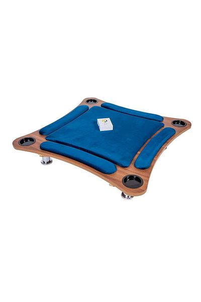 ALBADER Floor Wooden Ploot Play Cards Game Table Med-Size, Curved Wood Baloot Mid-Size 80*80 CM