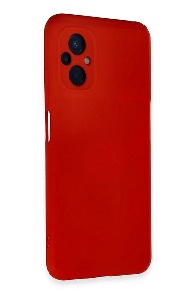 CepteToptan حافظة هاتف Xiaomi Poco M5 من السيليكون المخملي الداخلي - أحمر - MKİ1335-5942