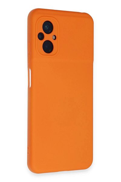 CepteToptan حافظة هاتف Xiaomi Poco M5 من السيليكون المخملي الداخلي - برتقالي - MKİ4165-8943