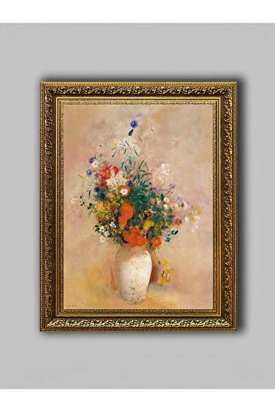 WoodyArts Vazoda Küçük Bahçe - Altın Eskitme Çerçeve