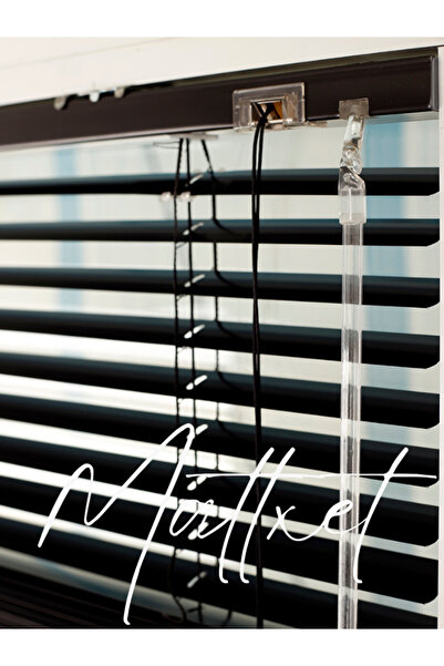 MATTEXT MEKANİK PERDE SİSTEMLERİ Siyah Alüminyum Jaluzi Perde - 25m