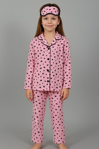 VAV LUXURY طقم بيجامة قطنية للفتيات على شكل قلب