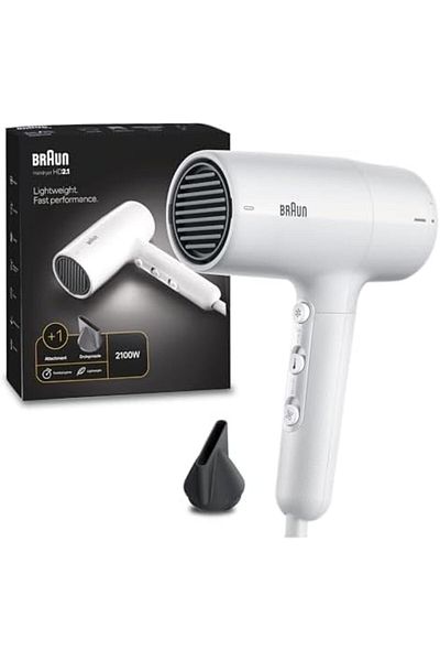 Braun Braun Hair Dryer HD2.1 2100W Fast Performance Nozzle Attachment Filter Cleaning Indicator 195cm Cord
