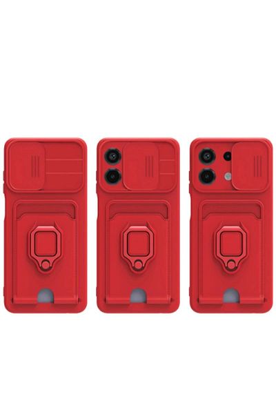 CepteToptan حافظة هاتف Xiaomi Redmi Note 13 4G من السيليكون مع بطاقة زيوما وحلقة - أخضر - MKİ9603-5275