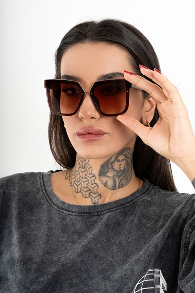 TAŞ KAFA Stylish Selin Large Square Sunglasses Uv400