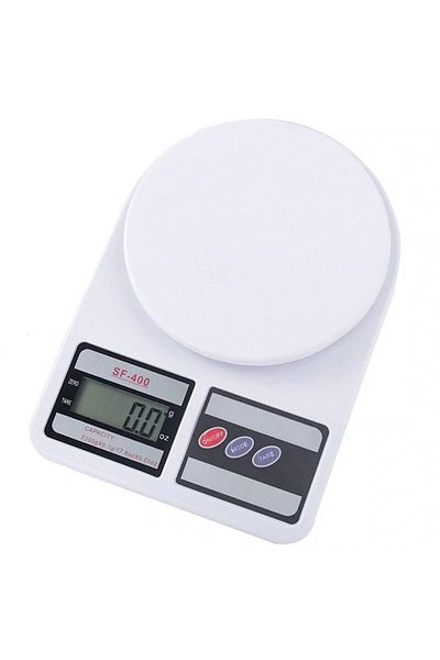 dalimag Cantar de bucatarie, Electronic, display LCD 2 inch, functie Tara, maxim 10 kg, alb, 24X17X4 cm